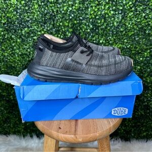 Hey Dude Charcoal and Black Sirocco black night men’s shoes